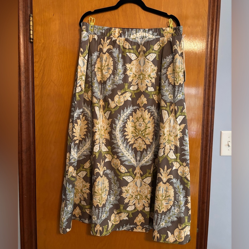 Spartina 449 Eisley Midi Skirt Sugar Mill Damask Gray XXL NWT!